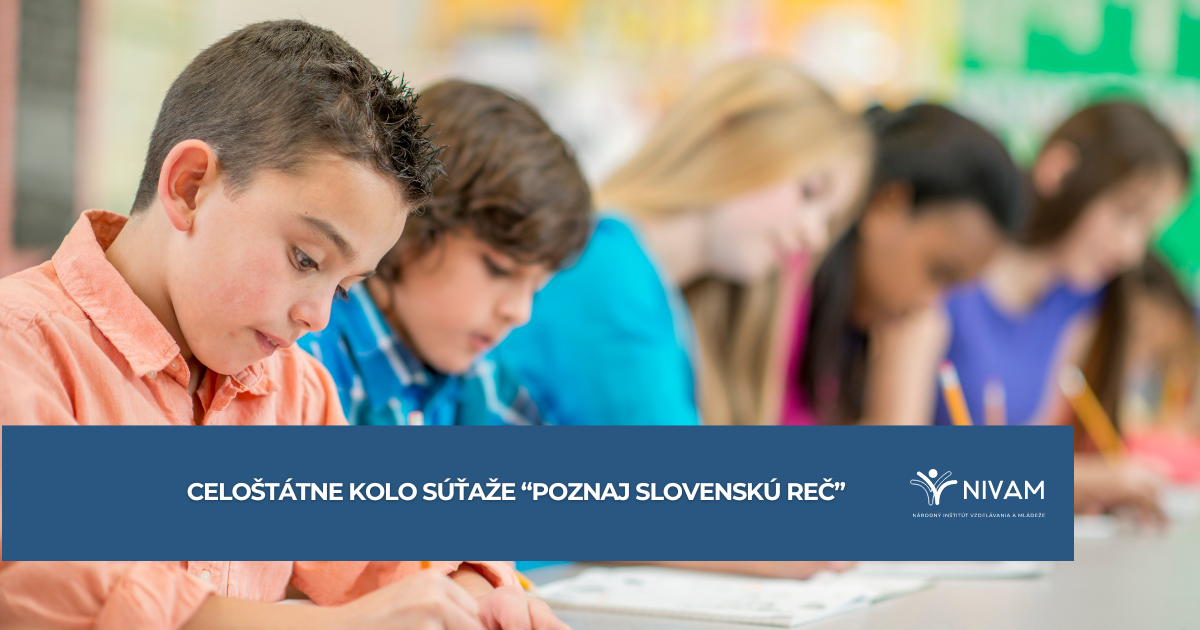 5 detí na súťaží, píšu na papier