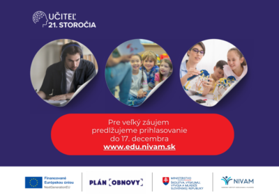 Pre veľký záujem predlžujeme prihlasovanie do kurzov série Učiteľ 21. storočia