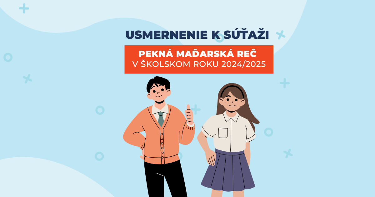 Kreslená grafika chlapca a dievčaťa, stojacich vedľa seba, nad nimi je názov súťaže