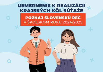 Kreslený obrázok s dvomi postavičkami k súťaži Poznaj slovenskú reč