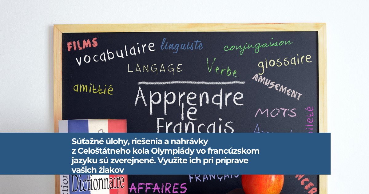 Ilustračný obrázok - čierna menšia tabuľka s francúzskymi slovami